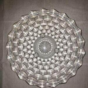 Elegant Clear Glass Serving Platter With Feet